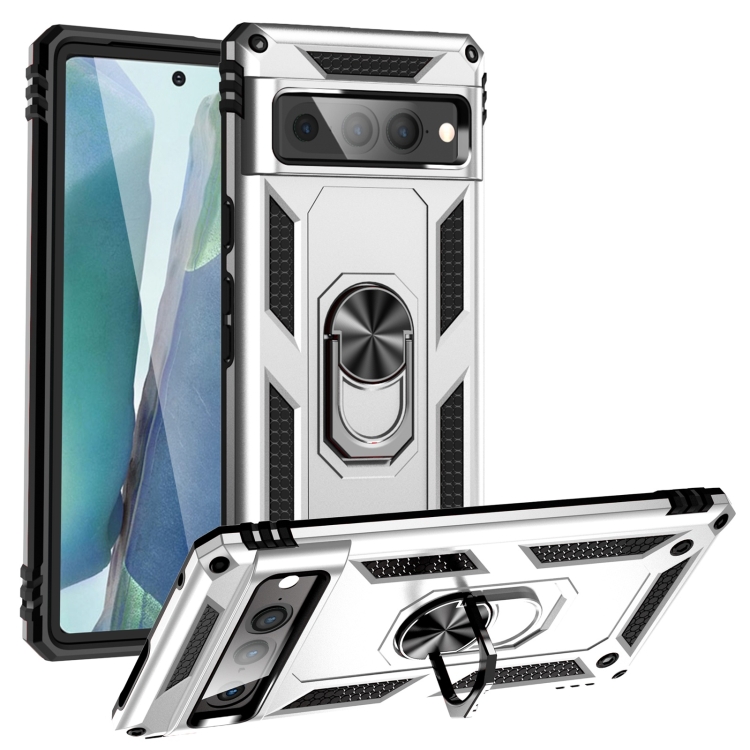 For Google Pixel 7 Pro Shockproof TPU + PC Protective Case with 360 Degree Rotating Holder(Silver)
For Google Pixel 7 Pro Shockproof TPU + PC Protective Case with 360 Degree Rotating Holder(Silver)