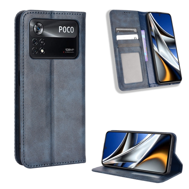For Xiaomi Poco M4 Pro 4G Big Hole Magnetic Buckle Retro Texture Leather Phone Case(Blue)
For Xiaomi Poco M4 Pro 4G Big Hole Magnetic Buckle Retro Texture Leather Phone Case(Blue)