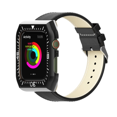 Metal Frame Leather Watchband For Apple Watch Series 7 41mm / 6&SE&5&4 40mm / 3&2&1 38mm(Black)
Metal Frame Leather Watchband For Apple Watch Series 7 41mm / 6&SE&5&4 40mm / 3&2&1 38mm(Black)