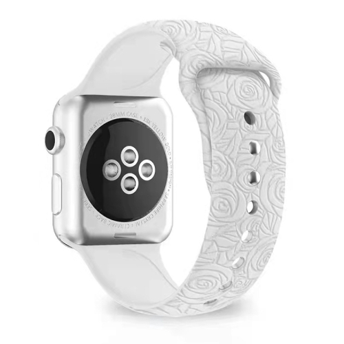 Rose Embossing Silicone Watchband For Apple Watch Series 7 41mm / 6&SE&5&4 40mm / 3&2&1 38mm(White)
Rose Embossing Silicone Watchband For Apple Watch Series 7 41mm / 6&SE&5&4 40mm / 3&2&1 38mm(White)
