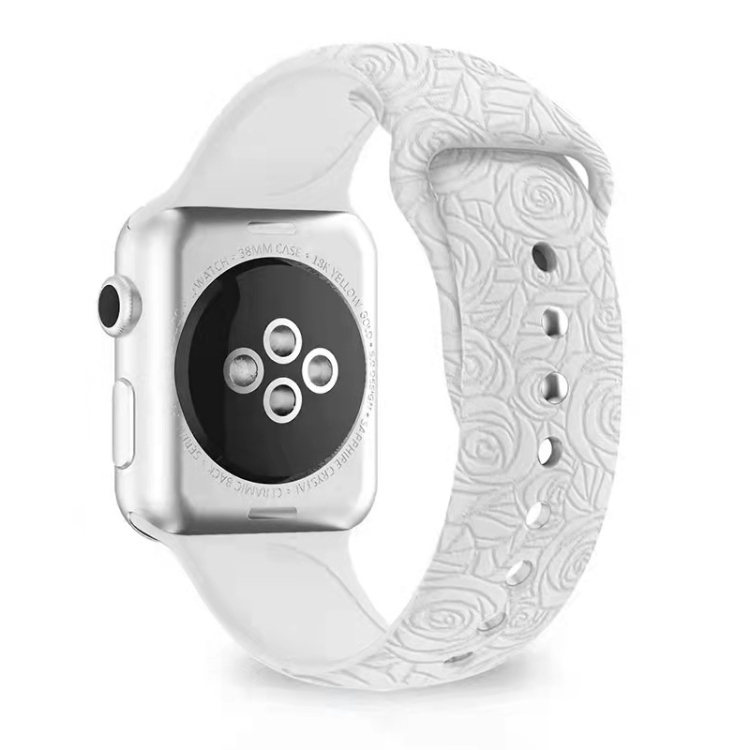Rose Embossing Silicone Watchband For Apple Watch Series 7 45mm / 6&SE&5&4 44mm / 3&2&1 42mm(White)
Rose Embossing Silicone Watchband For Apple Watch Series 7 45mm / 6&SE&5&4 44mm / 3&2&1 42mm(White)