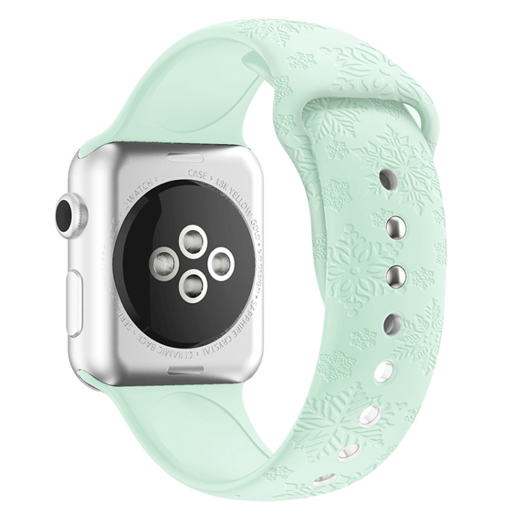 Snowflake Embossing Silicone Watchband For Apple Watch Series 7 41mm / 6&SE&5&4 40mm / 3&2&1 38mm(Light Green)
Snowflake Embossing Silicone Watchband For Apple Watch Series 7 41mm / 6&SE&5&4 40mm / 3&2&1 38mm(Light Green)
