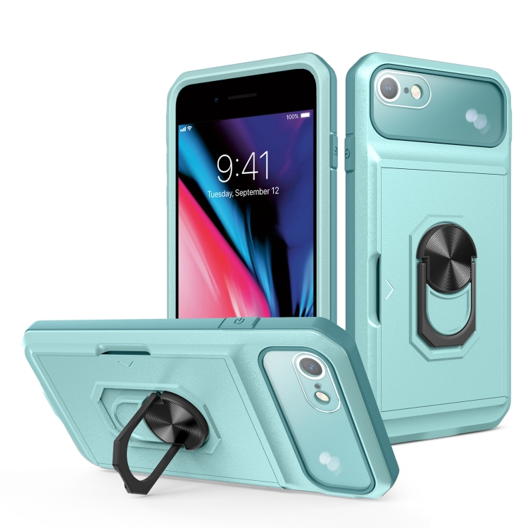 Card Ring Holder PC + TPU Phone Case For iPhone SE 2022 / SE 2020 / 8 / 7(Light Green)
Card Ring Holder PC + TPU Phone Case For iPhone SE 2022 / SE 2020 / 8 / 7(Light Green)
