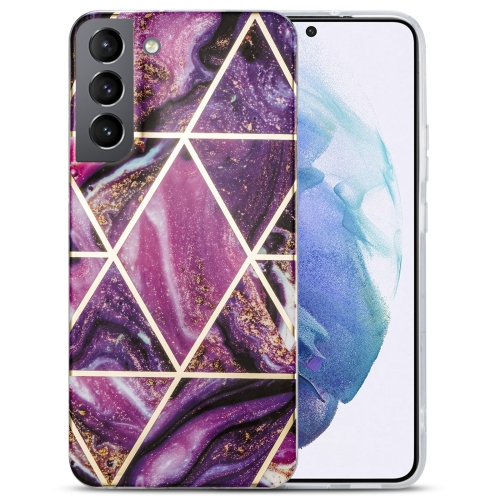 

For Samsung Galaxy S21 5G Electroplating IMD Marble TPU Phone Case(Purple)
