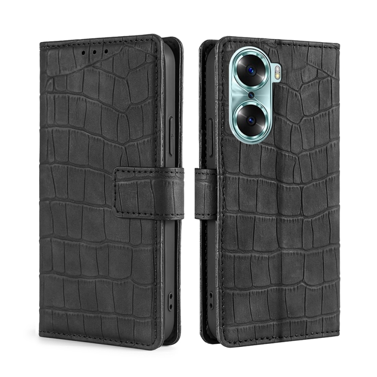 For Honor 60 Skin Feel Crocodile Texture Magnetic Clasp PU Leather Phone Case(Black)
For Honor 60 Skin Feel Crocodile Texture Magnetic Clasp PU Leather Phone Case(Black)
