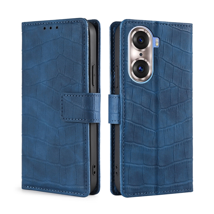 For Honor 60 Pro Skin Feel Crocodile Texture Magnetic Clasp PU Leather Phone Case(Blue)
For Honor 60 Pro Skin Feel Crocodile Texture Magnetic Clasp PU Leather Phone Case(Blue)
