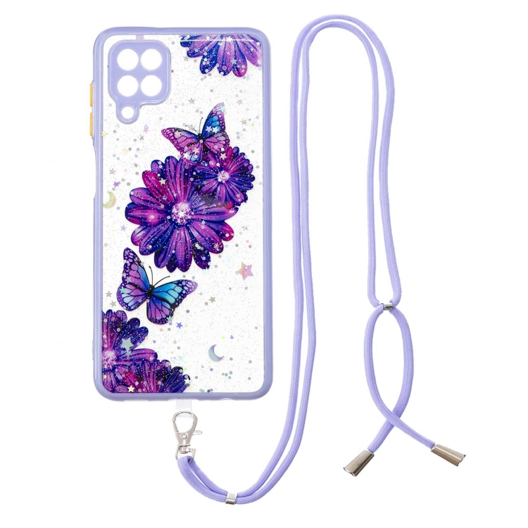 For Samsung Galaxy A22 4G Starry Sky Epoxy TPU Phone Case with Neck Lanyard(Purple Butterfly)
For Samsung Galaxy A22 4G Starry Sky Epoxy TPU Phone Case with Neck Lanyard(Purple Butterfly)