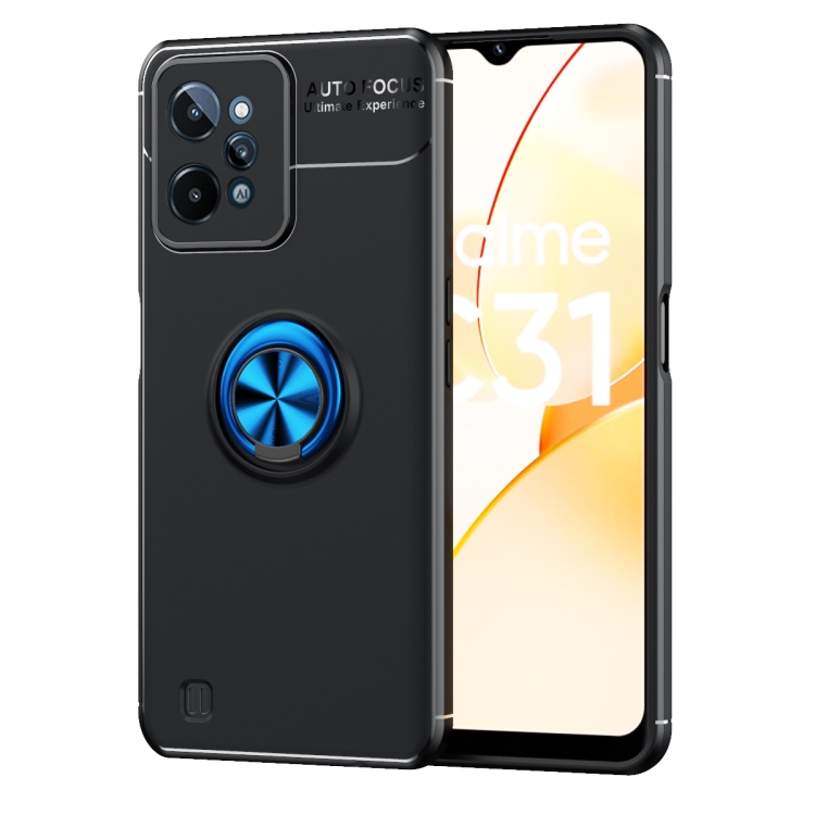 For OPPO Realme C31 Metal Ring Holder 360 Degree Rotating TPU Phone Case(Black+Blue)
For OPPO Realme C31 Metal Ring Holder 360 Degree Rotating TPU Phone Case(Black+Blue)