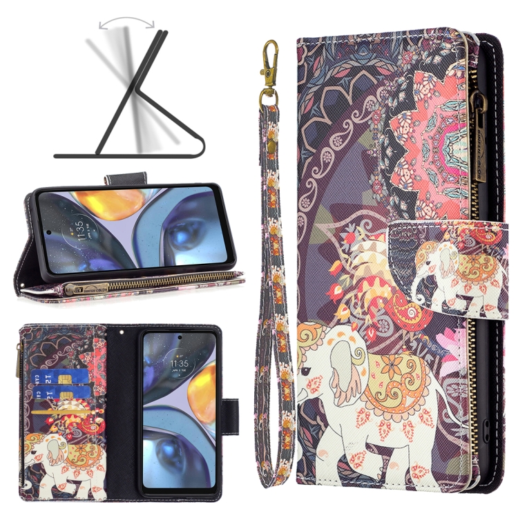 For Motorola Moto G22 Colored Drawing Pattern Zipper Leather Phone Case(Flower Elephants)
For Motorola Moto G22 Colored Drawing Pattern Zipper Leather Phone Case(Flower Elephants)