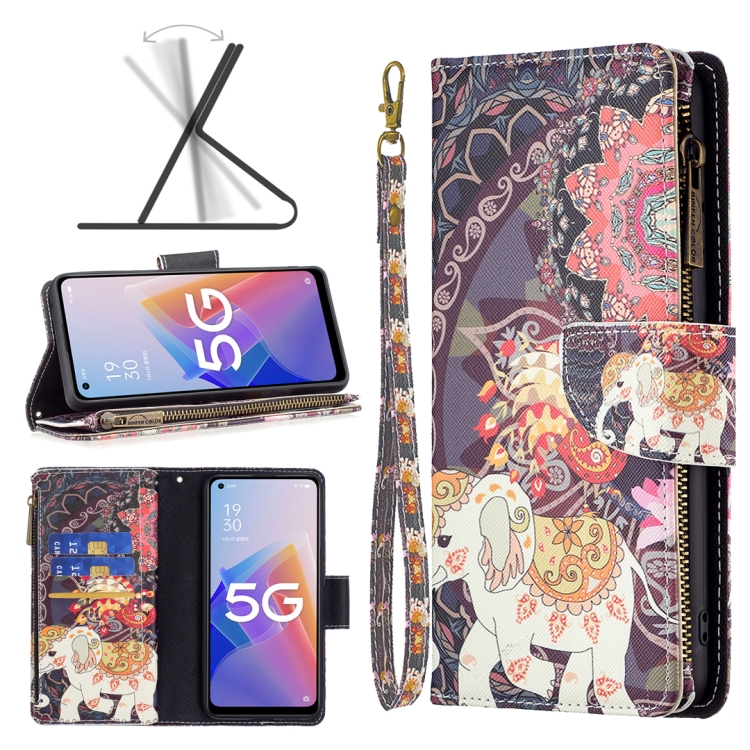 For OPPO A96 5G Colored Drawing Pattern Zipper Leather Phone Case(Flower Elephants)
For OPPO A96 5G Colored Drawing Pattern Zipper Leather Phone Case(Flower Elephants)