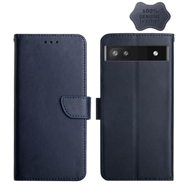 For Google Pixel 6a Genuine Leather Fingerprint-proof Horizontal Flip Phone Case(Blue)
For Google Pixel 6a Genuine Leather Fingerprint-proof Horizontal Flip Phone Case(Blue)
