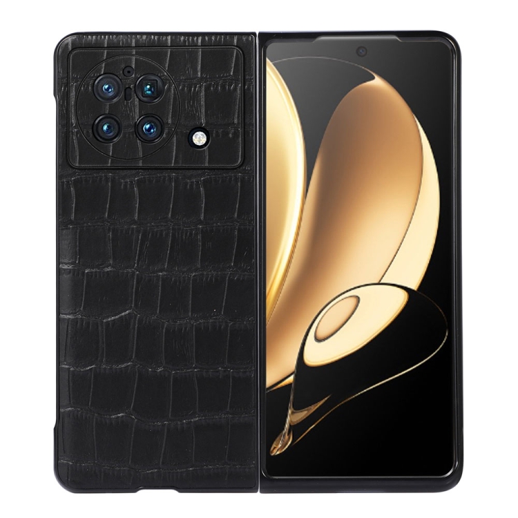 For vivo X Fold Accurate Hole Crocodile Texture Genuine Leather Phone Case(Black)
For vivo X Fold Accurate Hole Crocodile Texture Genuine Leather Phone Case(Black)