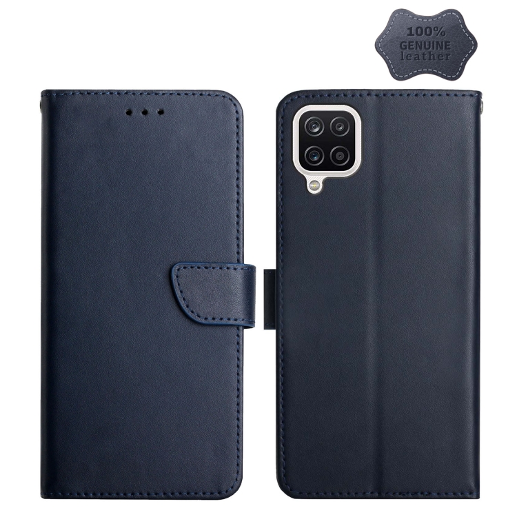 For Samsung Galaxy A12 Genuine Leather Fingerprint-proof Horizontal Flip Phone Case(Blue)
For Samsung Galaxy A12 Genuine Leather Fingerprint-proof Horizontal Flip Phone Case(Blue)