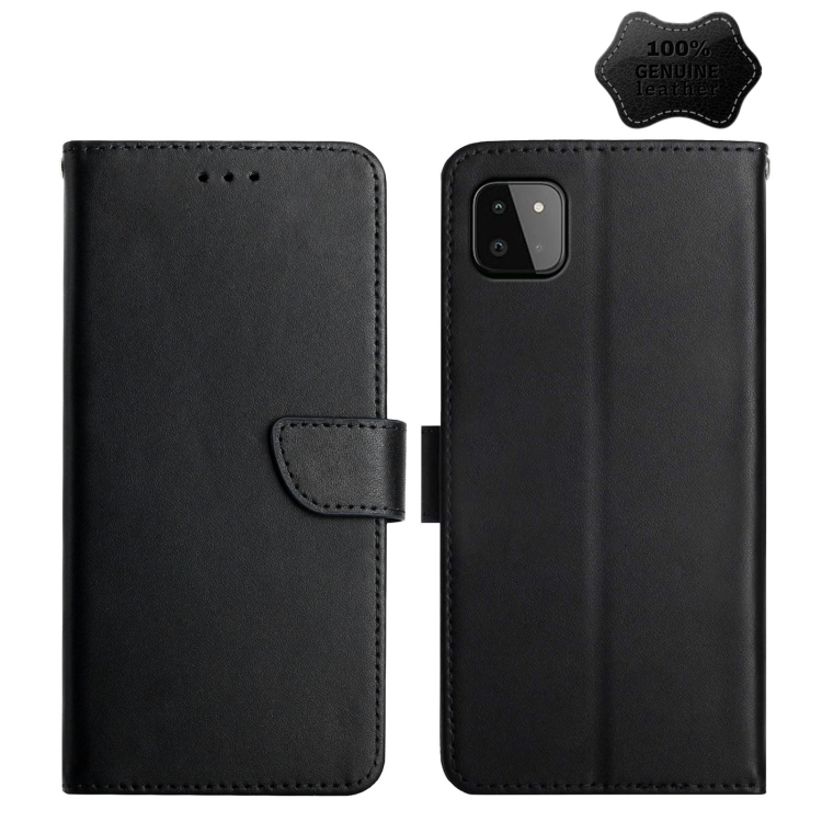 For Samsung Galaxy A22 5G Genuine Leather Fingerprint-proof Horizontal Flip Phone Case(Black)
For Samsung Galaxy A22 5G Genuine Leather Fingerprint-proof Horizontal Flip Phone Case(Black)