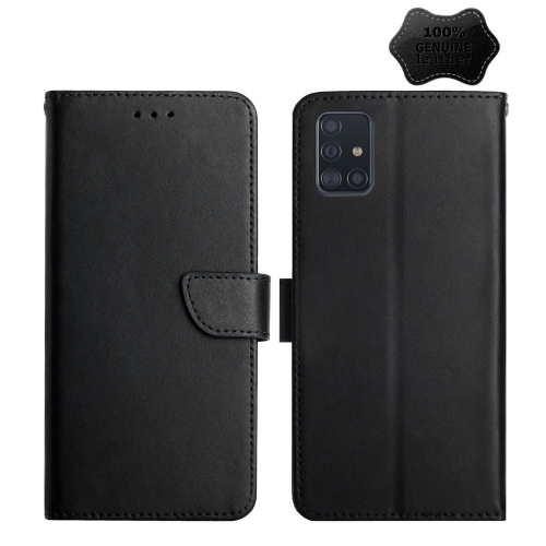 For Samsung Galaxy A51 Genuine Leather Fingerprint-proof Horizontal Flip Phone Case(Black)
For Samsung Galaxy A51 Genuine Leather Fingerprint-proof Horizontal Flip Phone Case(Black)