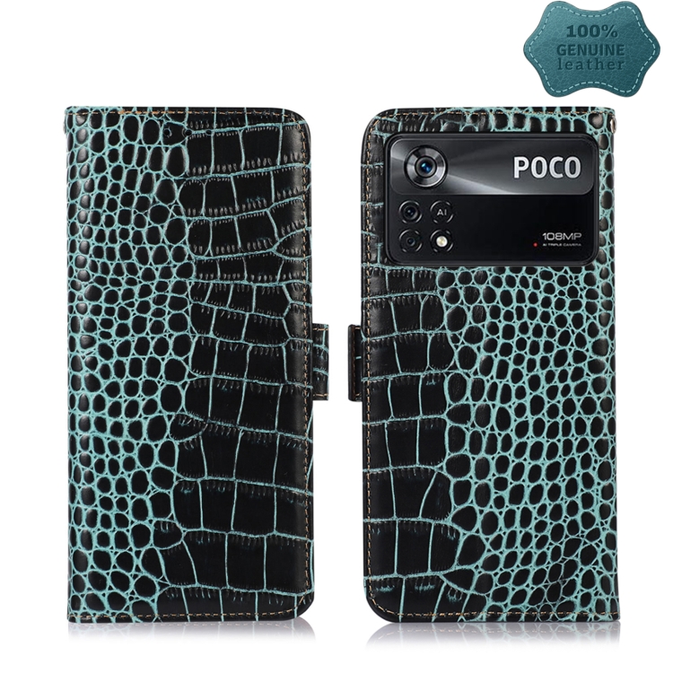 For Xiaomi Poco X4 Pro 5G Crocodile Top Layer Cowhide Leather Phone Case(Green)
For Xiaomi Poco X4 Pro 5G Crocodile Top Layer Cowhide Leather Phone Case(Green)