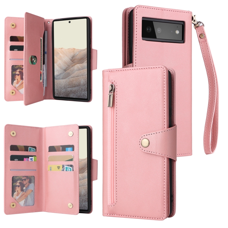 For Google Pixel 6 Rivet Buckle 9 Cards Three Fold Leather Phone Case(Rose Gold)
For Google Pixel 6 Rivet Buckle 9 Cards Three Fold Leather Phone Case(Rose Gold)