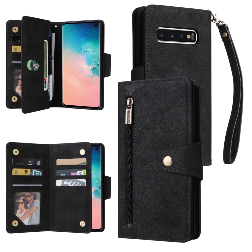 For Samsung Galaxy S10 Rivet Buckle 9 Cards Three Fold Leather Phone Case(Black)
For Samsung Galaxy S10 Rivet Buckle 9 Cards Three Fold Leather Phone Case(Black)