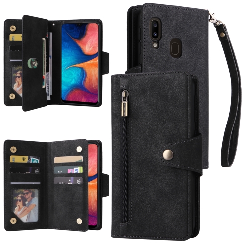 For Samsung Galaxy A20 Rivet Buckle 9 Cards Three Fold Leather Phone Case(Black)
For Samsung Galaxy A20 Rivet Buckle 9 Cards Three Fold Leather Phone Case(Black)