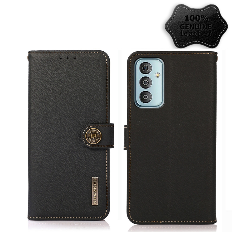 For Samsung Galaxy F23 / M23 KHAZNEH Custer Genuine Leather RFID Phone Case(Black)
For Samsung Galaxy F23 / M23 KHAZNEH Custer Genuine Leather RFID Phone Case(Black)