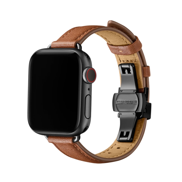 Slimming Butterfly Buckle Watch Band For Apple Watch Series 7 45mm / 6&SE&5&4 44mm / 3&2&1 42mm(Brown Black)
Slimming Butterfly Buckle Watch Band For Apple Watch Series 7 45mm / 6&SE&5&4 44mm / 3&2&1 42mm(Brown Black)