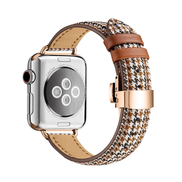 Slimming Butterfly Buckle Watch Band For Apple Watch Series 7 45mm / 6&SE&5&4 44mm / 3&2&1 42mm(Houndstooth Brown Rose Gold)
Slimming Butterfly Buckle Watch Band For Apple Watch Series 7 45mm / 6&SE&5&4 44mm / 3&2&1 42mm(Houndstooth Brown Rose Gold)