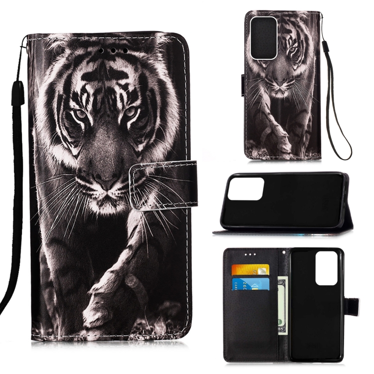For Samsung Galaxy A73 5G Colored Drawing Pattern Plain Weave Leather Phone Case(Black White Tiger)
For Samsung Galaxy A73 5G Colored Drawing Pattern Plain Weave Leather Phone Case(Black White Tiger)