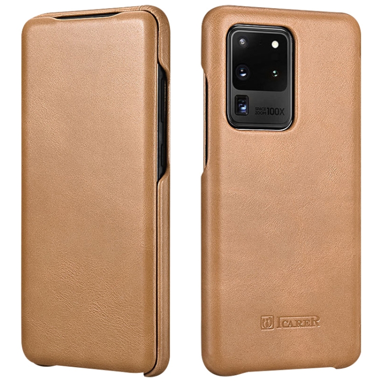 For Samsung Galaxy S20 Ultra ICARER First Layer Cowhide Flip Phone Case(Khaki)
For Samsung Galaxy S20 Ultra ICARER First Layer Cowhide Flip Phone Case(Khaki)
