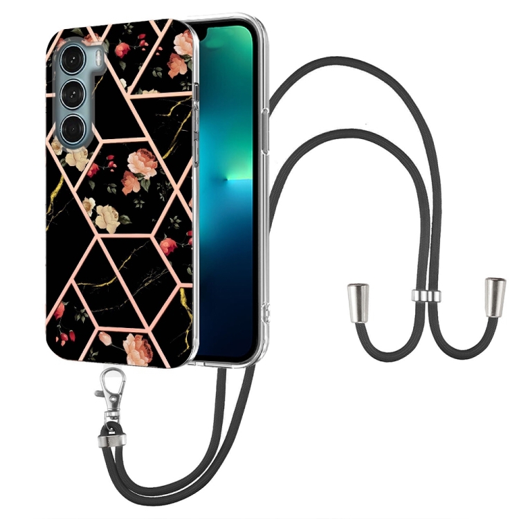 For Motorola Moto G200 Splicing Marble Flower Pattern TPU Phone Case with Lanyard(Black Flower)
For Motorola Moto G200 Splicing Marble Flower Pattern TPU Phone Case with Lanyard(Black Flower)