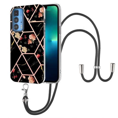 For Motorola Edge 20 Pro Splicing Marble Flower Pattern TPU Phone Case with Lanyard(Black Flower)
For Motorola Edge 20 Pro Splicing Marble Flower Pattern TPU Phone Case with Lanyard(Black Flower)