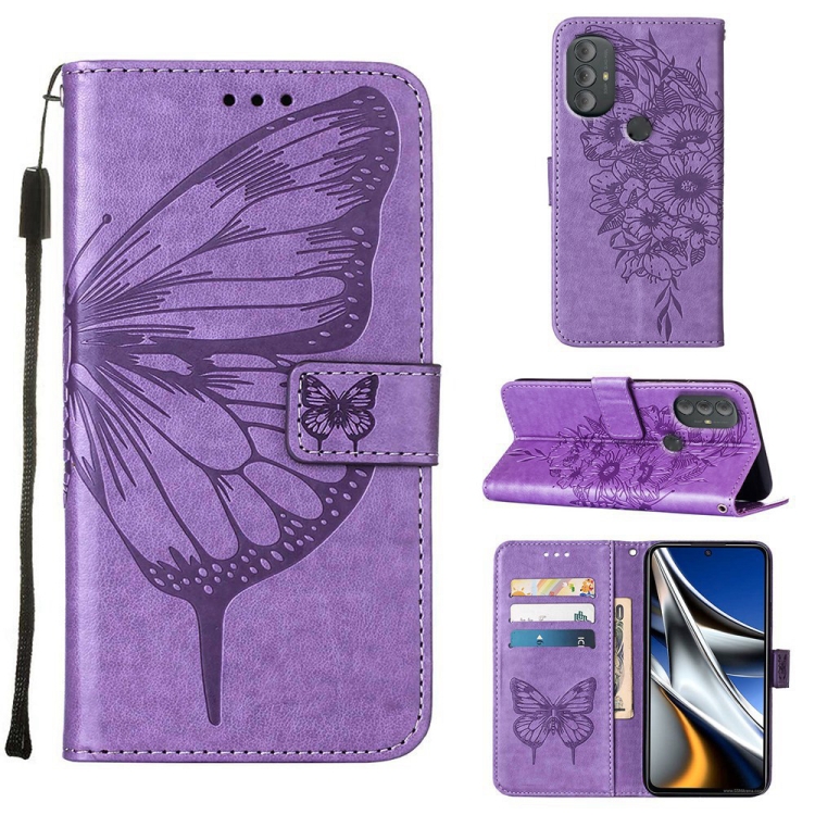 For Motorola Moto G Power 2022 Embossed Butterfly Leather Phone Case(Light Purple)
For Motorola Moto G Power 2022 Embossed Butterfly Leather Phone Case(Light Purple)