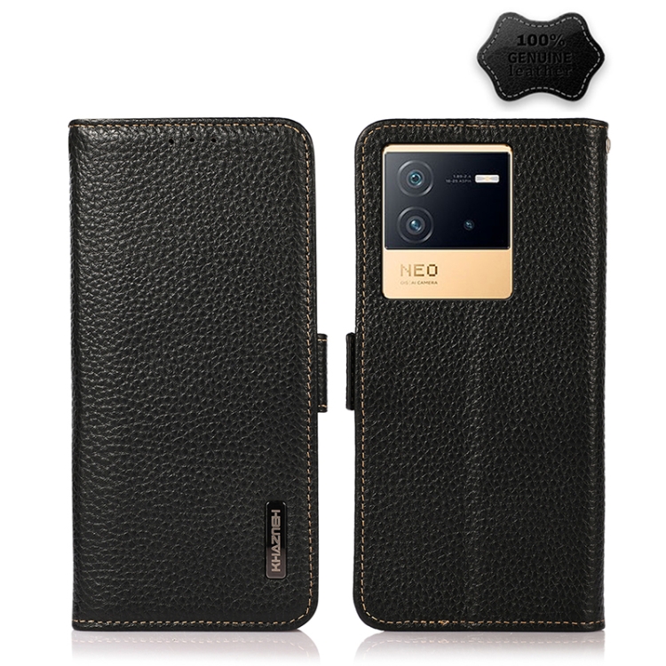 For vivo iQOO Neo6 KHAZNEH Side-Magnetic Litchi Genuine Leather RFID Phone Case(Black)
For vivo iQOO Neo6 KHAZNEH Side-Magnetic Litchi Genuine Leather RFID Phone Case(Black)