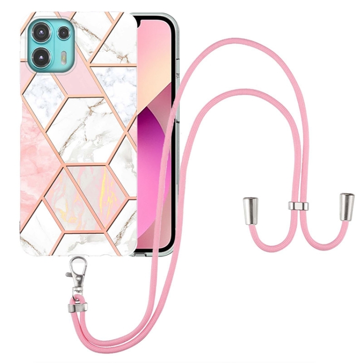 For Motorola Edge 20 Lite Electroplating Splicing Marble TPU Phone Case with Lanyard(Pink White)
For Motorola Edge 20 Lite Electroplating Splicing Marble TPU Phone Case with Lanyard(Pink White)