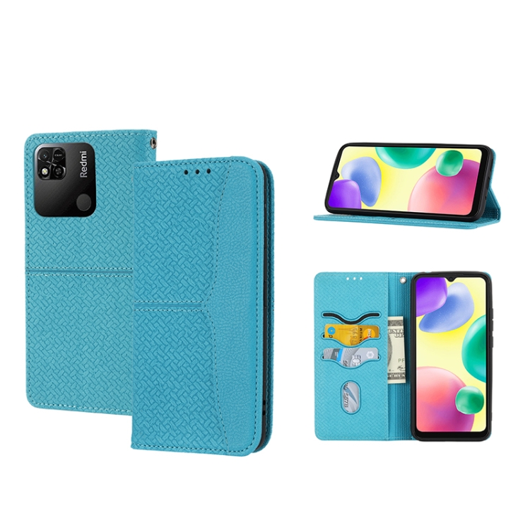 For Xiaomi Redmi 10A Woven Texture Stitching Magnetic PU Leather Phone Case(Blue)
For Xiaomi Redmi 10A Woven Texture Stitching Magnetic PU Leather Phone Case(Blue)