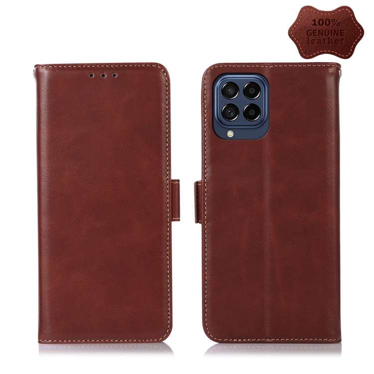 For Samsung Galaxy M53 5G Crazy Horse Top Layer Cowhide Leather Phone Case(Brown)
For Samsung Galaxy M53 5G Crazy Horse Top Layer Cowhide Leather Phone Case(Brown)