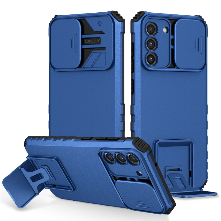 For Samsung Galaxy S21 FE 5G Stereoscopic Holder Sliding Camshield Phone Case(Blue)
For Samsung Galaxy S21 FE 5G Stereoscopic Holder Sliding Camshield Phone Case(Blue)