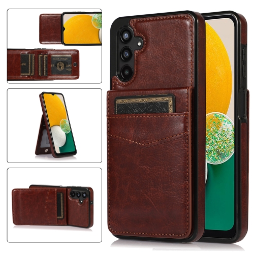For Samsung Galaxy A13 4G Solid Color PC + TPU Protective Case with Holder & Card Slots(Brown)
For Samsung Galaxy A13 4G Solid Color PC + TPU Protective Case with Holder & Card Slots(Brown)