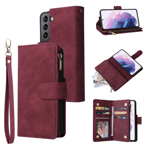 For Samsung Galaxy S22+ 5G Multifunctional Frosted Zipper Wallet Leather Phone Case(Wine Red)
For Samsung Galaxy S22+ 5G Multifunctional Frosted Zipper Wallet Leather Phone Case(Wine Red)