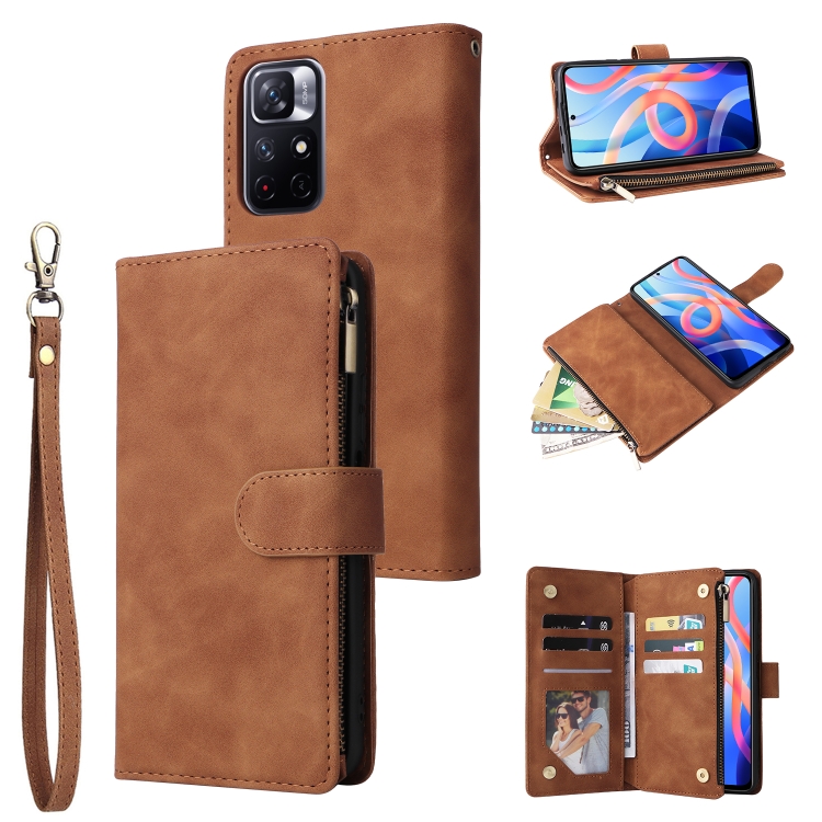 For Xiaomi Redmi Note 11 China Multifunctional Frosted Zipper Wallet Leather Phone Case(Brown)
For Xiaomi Redmi Note 11 China Multifunctional Frosted Zipper Wallet Leather Phone Case(Brown)