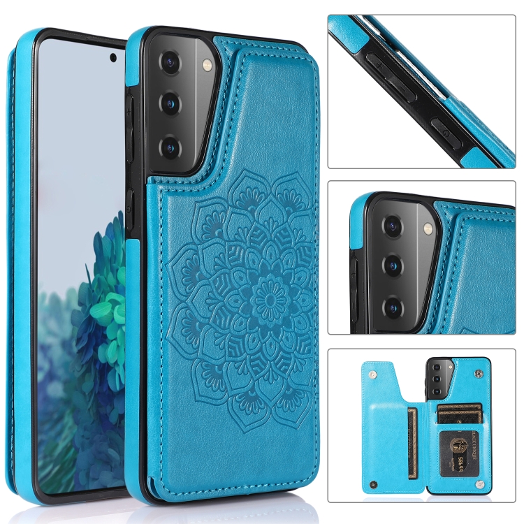 For Samsung Galaxy S21+ 5G Double Buckle Mandala PU+TPU Phone Case(Blue)
For Samsung Galaxy S21+ 5G Double Buckle Mandala PU+TPU Phone Case(Blue)