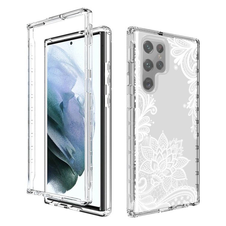 For Samsung Galaxy S22 Ultra 5G PC+TPU Transparent Painted Phone Case(White Flower)
For Samsung Galaxy S22 Ultra 5G PC+TPU Transparent Painted Phone Case(White Flower)