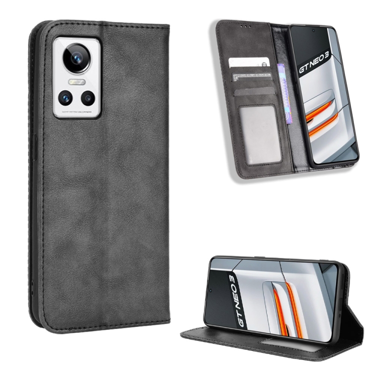 For OPPO Realme GT Neo3 Magnetic Buckle Retro Texture Leather Phone Case(Black)
For OPPO Realme GT Neo3 Magnetic Buckle Retro Texture Leather Phone Case(Black)