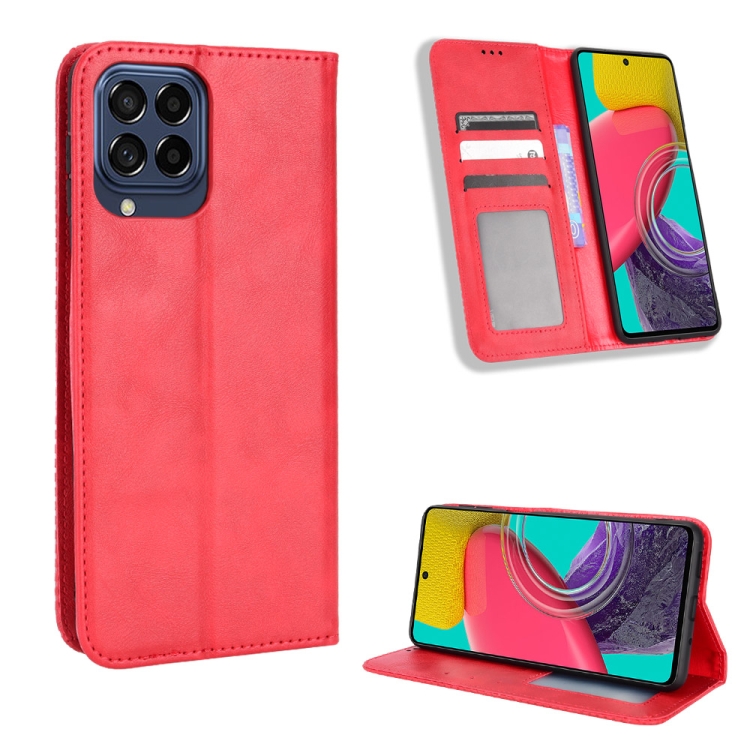 For Samsung Galaxy M33 5G Magnetic Buckle Retro Texture Leather Phone Case(Red)
For Samsung Galaxy M33 5G Magnetic Buckle Retro Texture Leather Phone Case(Red)
