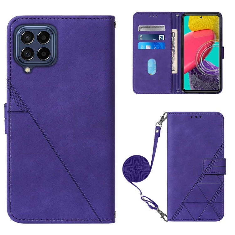 For Samsung Galaxy M53 5G Crossbody 3D Embossed Flip Leather Phone Case(Purple)
For Samsung Galaxy M53 5G Crossbody 3D Embossed Flip Leather Phone Case(Purple)