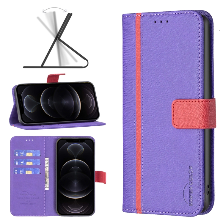BF13 Color Matching Cross Texture Leather Phone Case For iPhone 12 / 12 Pro(Purple)
BF13 Color Matching Cross Texture Leather Phone Case For iPhone 12 / 12 Pro(Purple)