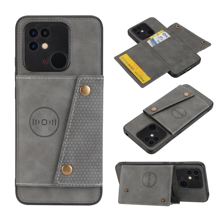 For Xiaomi Redmi Note 11E Double Buckle PU + TPU Shockproof Magnetic Phone Case(Grey)
For Xiaomi Redmi Note 11E Double Buckle PU + TPU Shockproof Magnetic Phone Case(Grey)