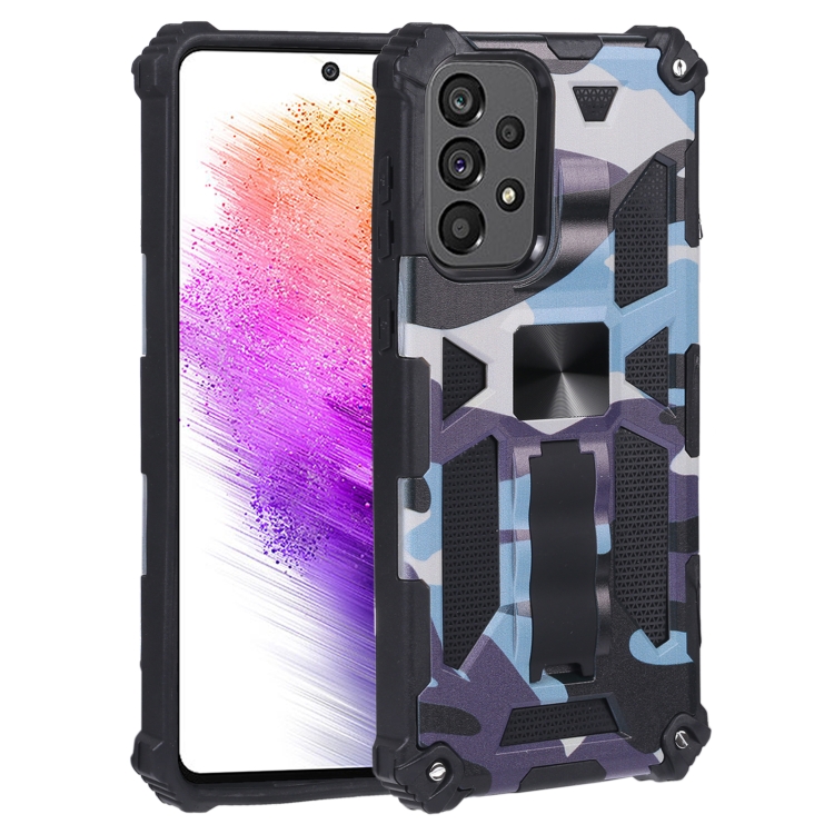 For Samsung Galaxy A73 5G Camouflage Armor Shockproof TPU + PC Magnetic Protective Phone Case with Holder(Light Blue)
For Samsung Galaxy A73 5G Camouflage Armor Shockproof TPU + PC Magnetic Protective Phone Case with Holder(Light Blue)