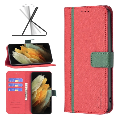 For Samsung Galaxy S21 Ultra 5G BF13 Color Matching Cross Texture Leather Phone Case(Red)
For Samsung Galaxy S21 Ultra 5G BF13 Color Matching Cross Texture Leather Phone Case(Red)
