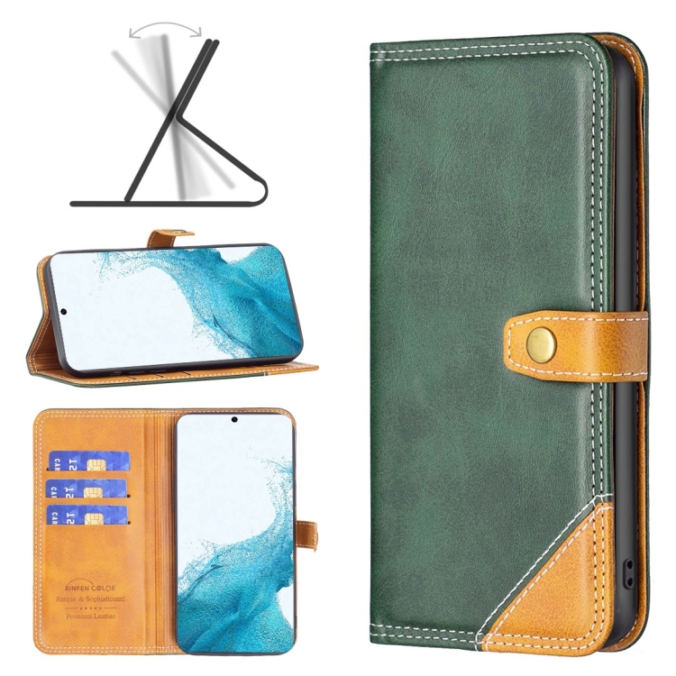 For Samsung Galaxy S22+ 5G Color Matching Double Sewing Thread Leather Phone Case(Green)
For Samsung Galaxy S22+ 5G Color Matching Double Sewing Thread Leather Phone Case(Green)