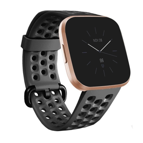 

For FITBIT Versa 2 Breathable Silicone Watch Band(Black)